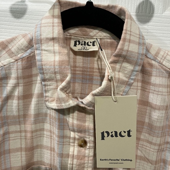 Pact NWT Women's Plaid Flannel Button Down (SM) - Picture 6 of 7
